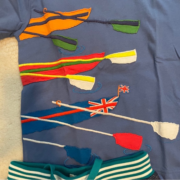 NWOT Mini Boden appliqué T-shirt and sweatshorts - Picture 4 of 6
